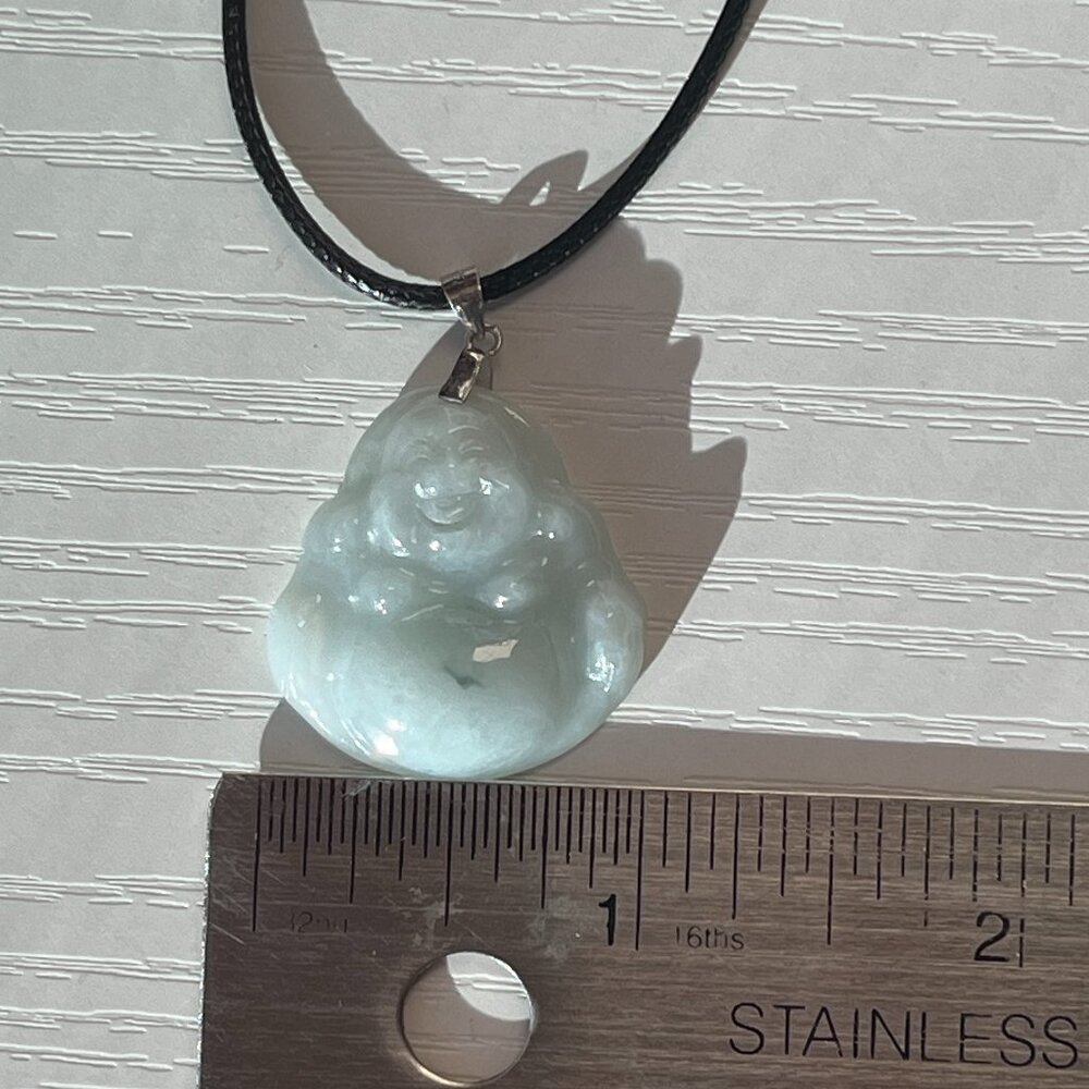 Laughing Buddha Jade Pendant Necklace